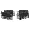 vidaXL Conjunto de Sof&aacute;s para Exterior 12 unid. Preto e Cinza Escuro