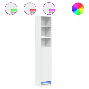 vidaXL Aparador c/ luzes LED 36x32,5x200cm derivados de madeira branco