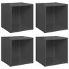 vidaXL M&oacute;veis de TV 4 pcs derivados de madeira cinzento brilhante