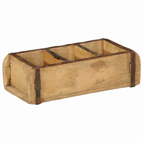 vidaXL Tabuleiro Castanho 30 x 14 x 9 cm Madeira Refor&ccedil;ada S&oacute;lida