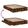vidaXL Estrutura de cama c/ gavetas derivados madeira carvalho fumado