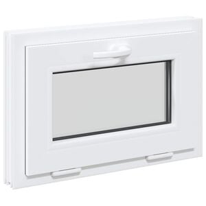 vidaXL Janela de por&atilde;o RISOR 60 x 40 cm PVC e Vidro Branco