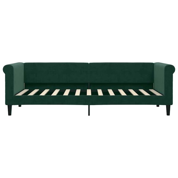 vidaXL Sof&aacute;-cama 80x200 cm veludo verde-escuro