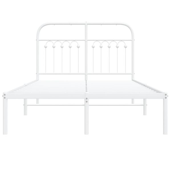vidaXL Estrutura de cama com cabeceira 120x190 cm metal branco