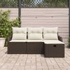 vidaXL Conjunto de Sof&aacute; de Jardim 4 pcs Castanho Rattan Sint&eacute;tico