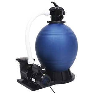 vidaXL Filtro de areia v&aacute;lvula 7 posi&ccedil;&otilde;es e bomba 1000 W azul e preto
