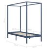 vidaXL Estrutura de cama com toldo 100x200 cm pinho maciço cinzento