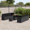 vidaXL Conjunto de Sof&aacute; de Jardim com almofada Preto 90 x 55 x 71 cm