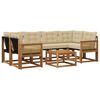 vidaXL Conjunto de Sof&aacute;s para Exterior 7 pcs Natural e Bege