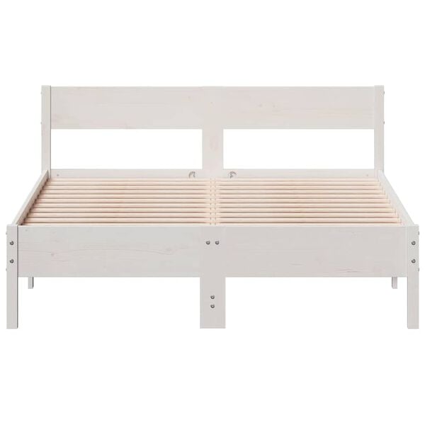 vidaXL Cama sem colch&atilde;o 150x200 cm madeira de pinho maci&ccedil;a branco