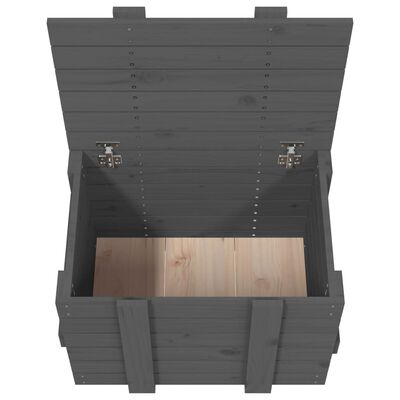 vidaXL Caixa de arrumação 58x40,5x42 cm madeira de pinho maciça cinza