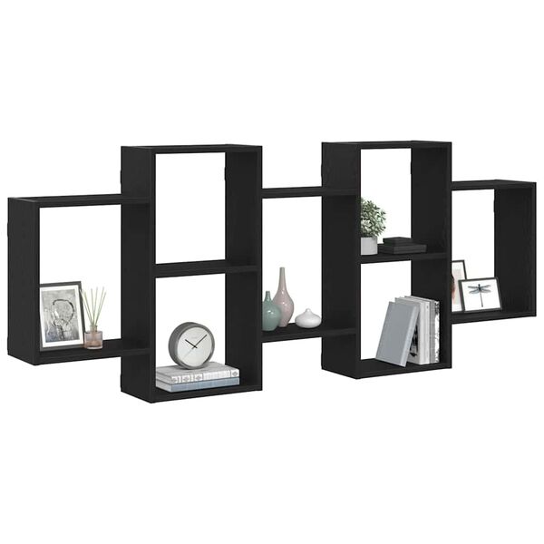 vidaXL Prateleira de parede 159x18x65 cm deriv. madeira carvalho preto