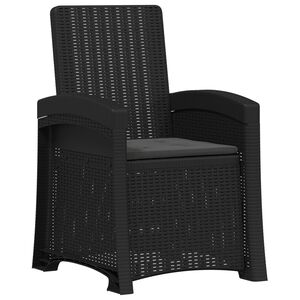vidaXL Cadeira de Jardim Reclin&aacute;vel com Apar&ecirc;ncia de Rattan Antracite