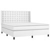 vidaXL Cama box spring c/colch&atilde;o/LED 180x200cm couro artificial branco