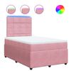 vidaXL Cama boxspring com colch&atilde;o 120x200 cm veludo rosa