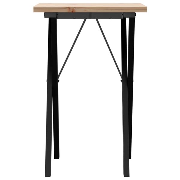 vidaXL Mesa de jantar estrutura em X 50x50x75,5 cm pinho/a&ccedil;o
