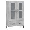 vidaXL Aparador alto 69,5x31x115 cm derivados de madeira cinza-cimento