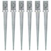 vidaXL Estacas de enterrar 6 pcs 8x8x76 cm a&ccedil;o galvanizado prateado