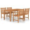 vidaXL Conjunto de jantar de jardim de 5 pe&ccedil;as 160x80 cm madeira de teca maci&ccedil;a