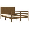 vidaXL Estrutura cama cabeceira 140x190 cm madeira maci&ccedil;a castanho-mel