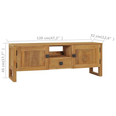 vidaXL Móvel de TV 120x32x45 cm madeira de teca maciça