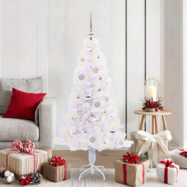 vidaXL &Aacute;rvore de Natal Artificial com 150 LEDs Branco 150 cm PVC e A&ccedil;o