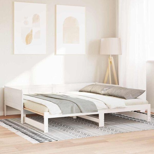 vidaXL Cama Dia Rebat&iacute;vel Branco 203,5 x 184 x 56,5 cm