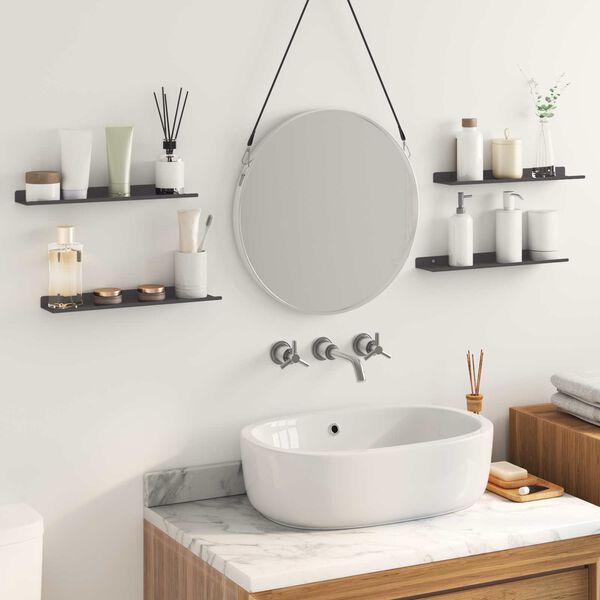 vidaXL Prateleira Flutuante 4 pcs Preto 40 x 9 x 2,5 cm A&ccedil;o