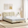 vidaXL Estrutura de cama sem colch&atilde;o Hvar 120x200 cm tecido cor creme