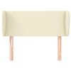 vidaXL Cabeceira de cama c/ abas couro artificial 93x23x78/88 cm creme