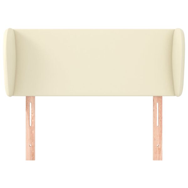 vidaXL Cabeceira de cama c/ abas couro artificial 93x23x78/88 cm creme