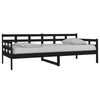 vidaXL Sof&aacute;-cama 90x200 cm madeira de pinho maci&ccedil;a preto