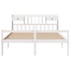 vidaXL Cama com estante sem colch&atilde;o 180x200 cm pinho maci&ccedil;o branco