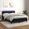 vidaXL Cama box spring c/ colch&atilde;o/LED 140x190 cm veludo preto