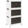 vidaXL Caixa de arruma&ccedil;&atilde;o empilh&aacute;vel rodas 3camadas 28L 48,5x29,5x86cm
