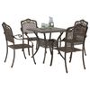 vidaXL Conjunto de Mesa de Jardim 5 pcs Bronze Alum&iacute;nio Fundido
