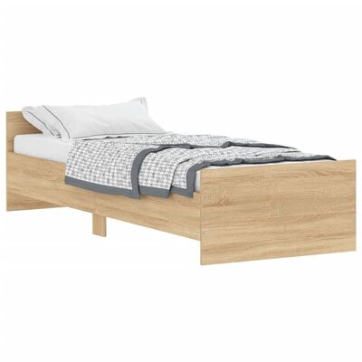 vidaXL Estrutura de cama solteiro derivados madeira carvalho sonoma