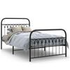 vidaXL Estrutura de cama com cabeceira e p&eacute;s 100x200 cm metal preto