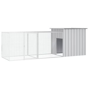 vidaXL Galinheiro 300x91x100 cm a&ccedil;o galvanizado cinzento