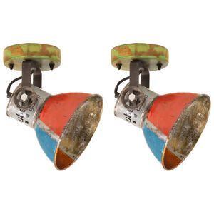 vidaXL Candeeiros parede/teto industriais 2 pcs 17x24cm E27 recuperada