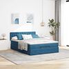 vidaXL Estrutura de cama otomana com colchão 140x190cm azul escuro