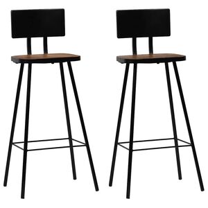 vidaXL Bancos de bar 2 pcs madeira recuperada maci&ccedil;a