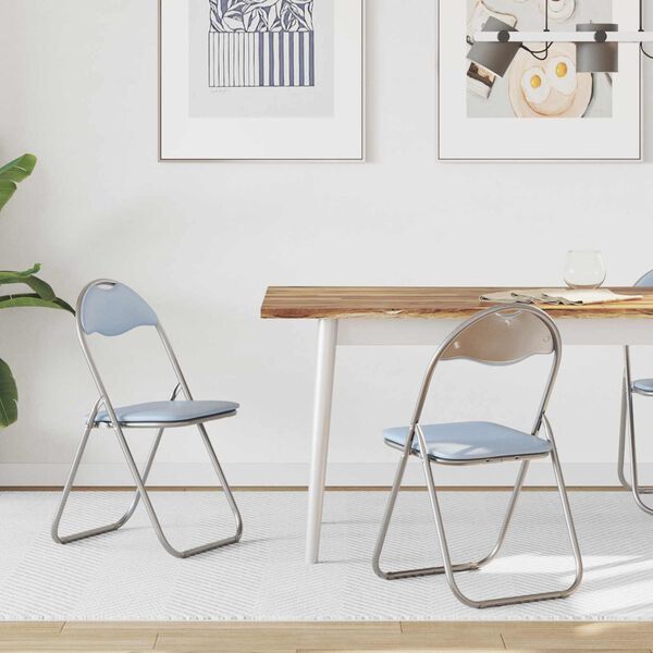 vidaXL Cadeira Dobr&aacute;vel 2 pcs Cinzento 48 x 43,5 x 81 cm