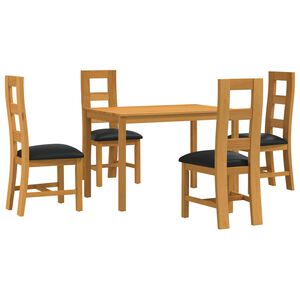 vidaXL Conjunto de sala de jantar 5 unid. Preto