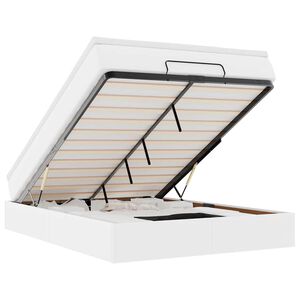 vidaXL Estrutura de cama otomana com colch&atilde;o 140x190 cm branca