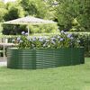 vidaXL Canteiro elevado jardim 291x140x68 cm a&ccedil;o galvanizado verde