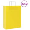 vidaXL Sacos de papel 250 unid com al&ccedil;as amarelo 32x12x42 cm