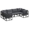 vidaXL Conjunto de Sof&aacute; de Jardim 6 unid. Preto Alum&iacute;nio
