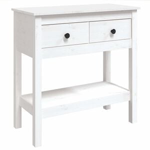 vidaXL Mesa consola 75x35x75 cm pinho maci&ccedil;o branco