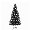 vidaXL &Aacute;rvore de Natal com 300 LEDs com suporte Preto 180 cm PVC